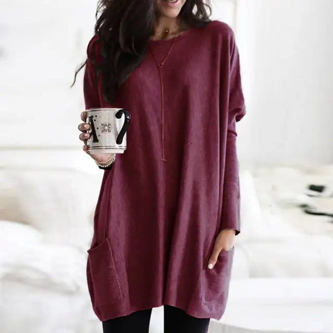Briella | Women's Oversized Long Sleeve Tunic with Pockets