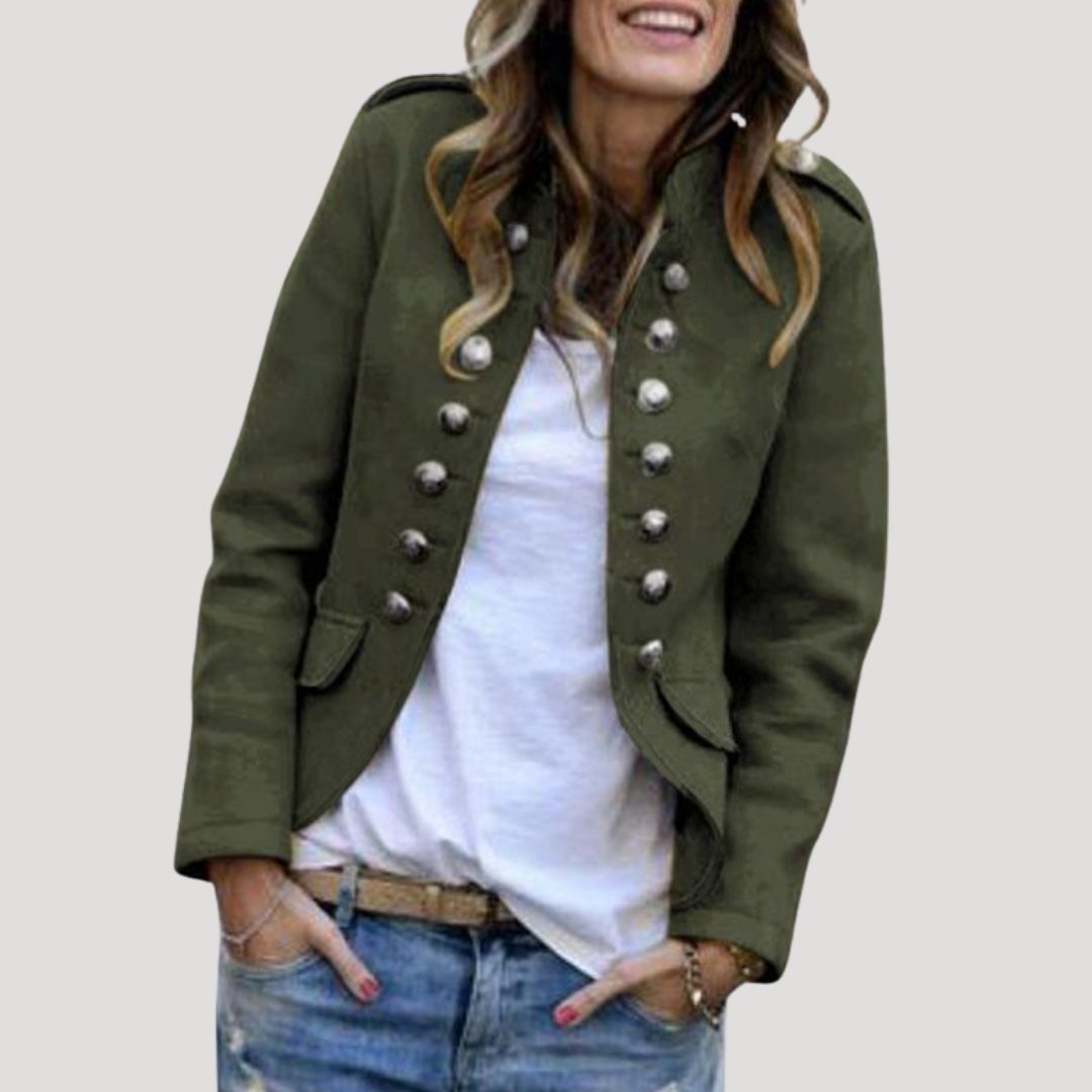 Kesia | Women's Double Breasted Military Cropped Jacket