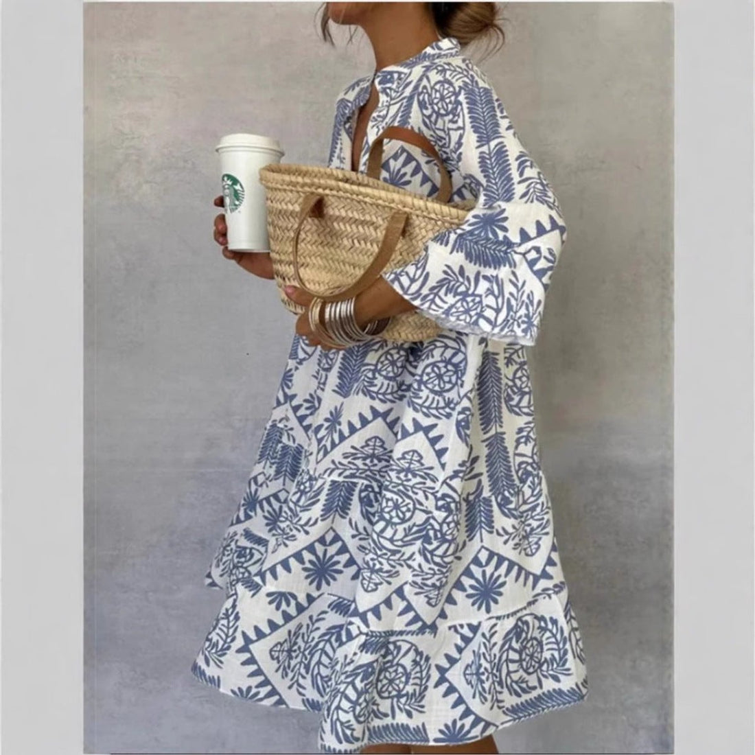 Xanthe | Women's Printed Collared Shirt Dress