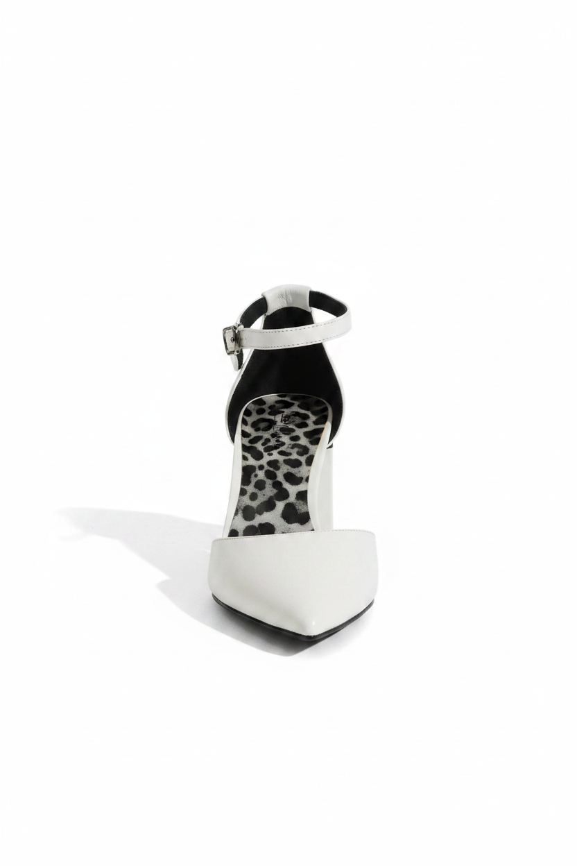 Aleen | Women's Pointed Toe Block Heel Pumps in White