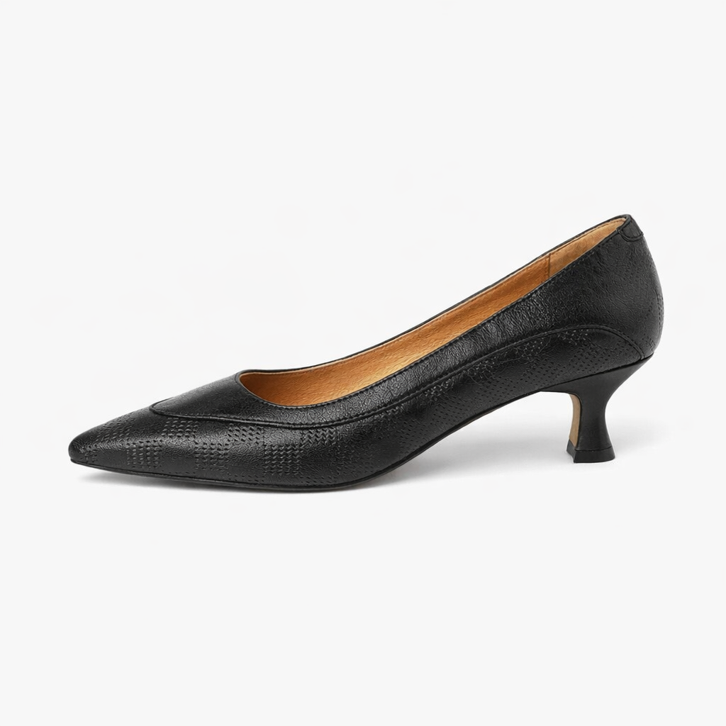 Amara | Women's Leather Kitten Heel Pumps