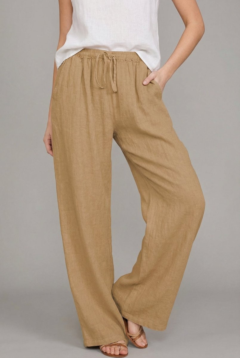 Anora | Women's Wide Leg Drawstring Elastic Waist Pants