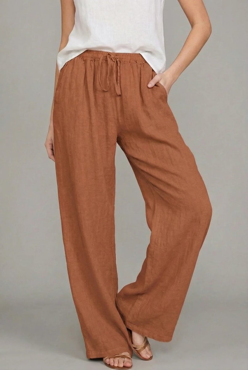 Anora | Women's Wide Leg Drawstring Elastic Waist Pants