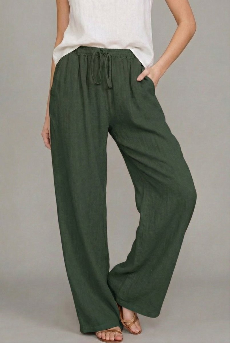 Anora | Women's Wide Leg Drawstring Elastic Waist Pants