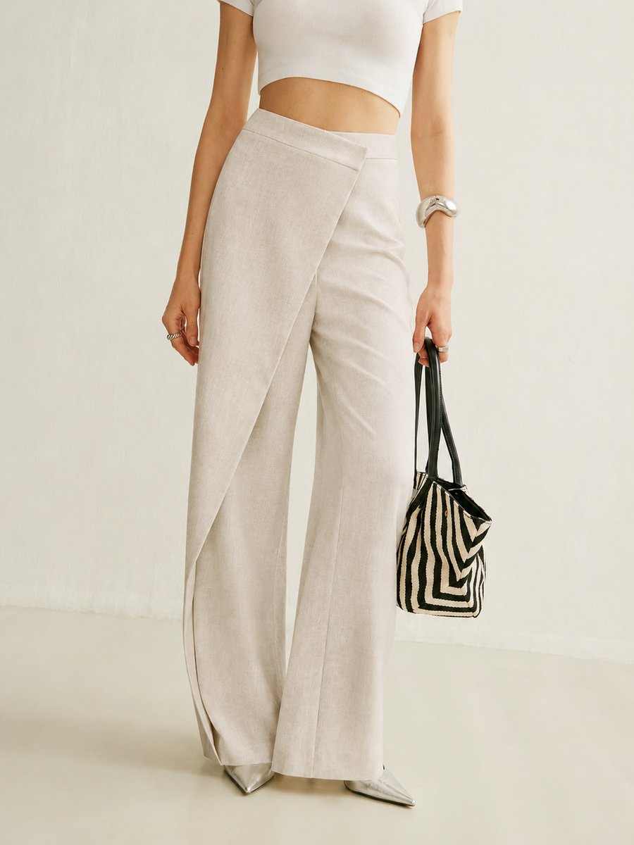 Calla | Women's High Waist Asymmetric Wide Leg Pants
