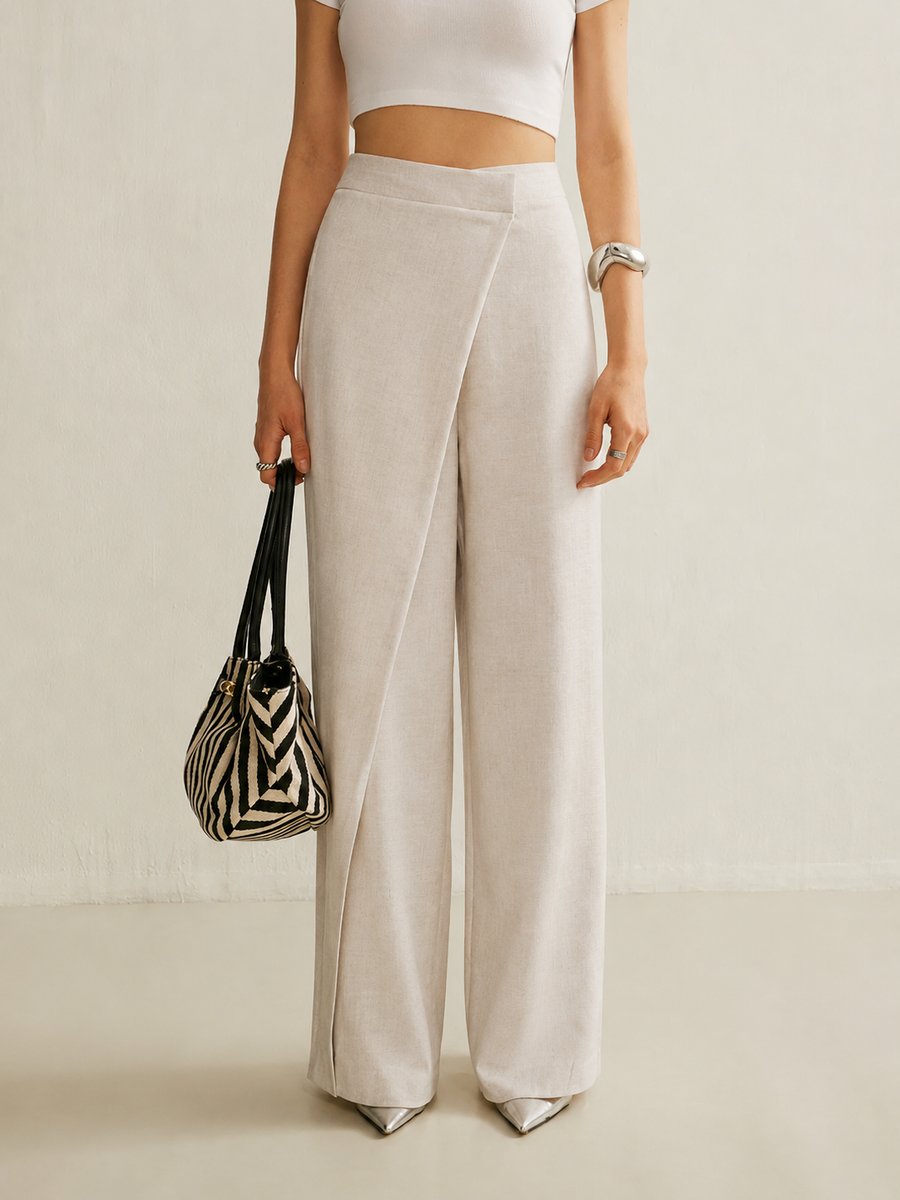 Calla | Women's High Waist Asymmetric Wide Leg Pants