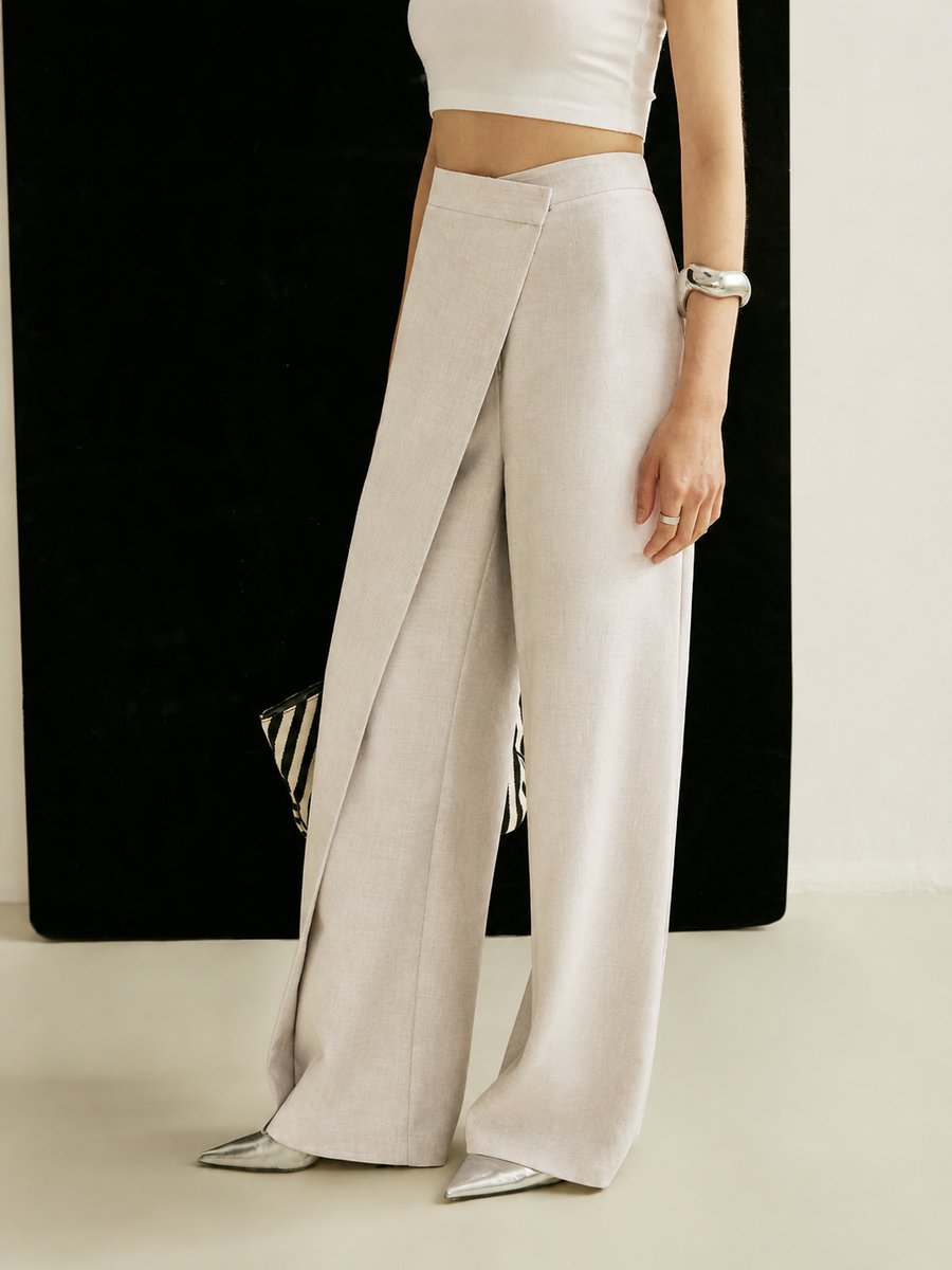 Calla | Women's High Waist Asymmetric Wide Leg Pants