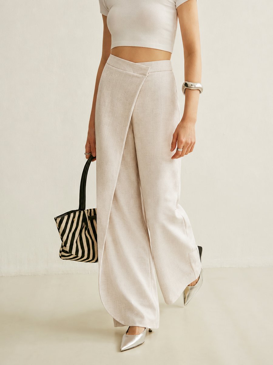 Calla | Women's High Waist Asymmetric Wide Leg Pants