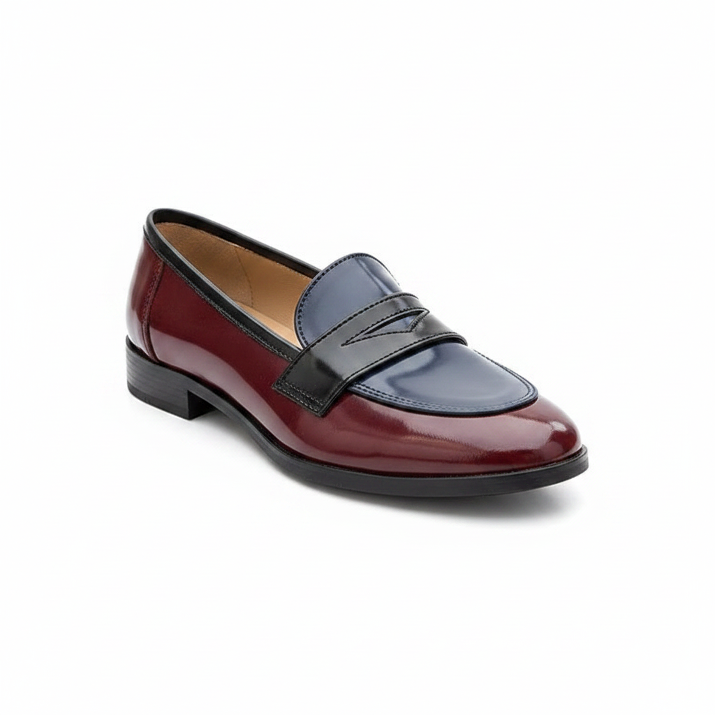 Camille | Women's Tricolore Patent Leather Loafers