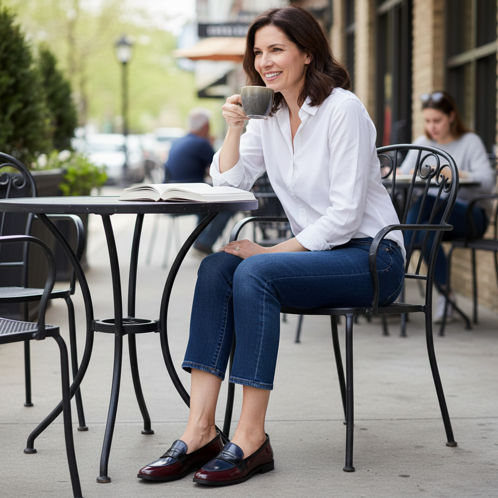 Camille | Women's Tricolore Patent Leather Loafers