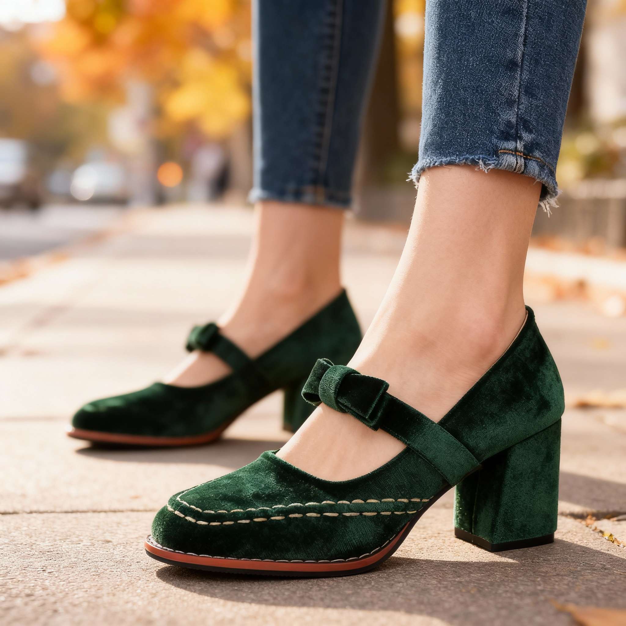 Corinna | Women's Mary Jane Block Heel Bow Pump