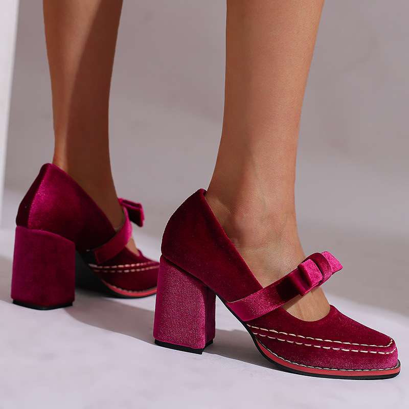 Corinna | Women's Mary Jane Block Heel Bow Pump