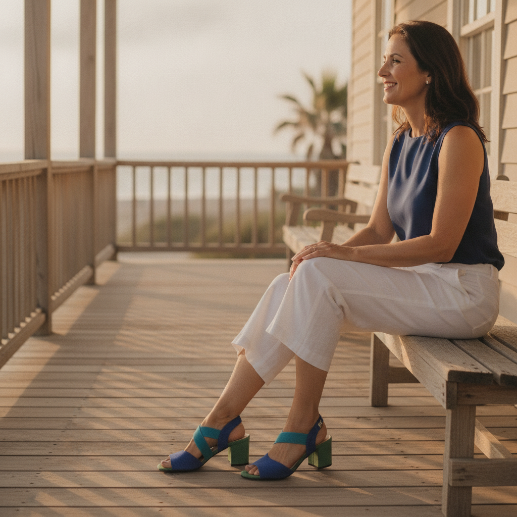 Elara | Women's Cross Strap Block Heel Pumps