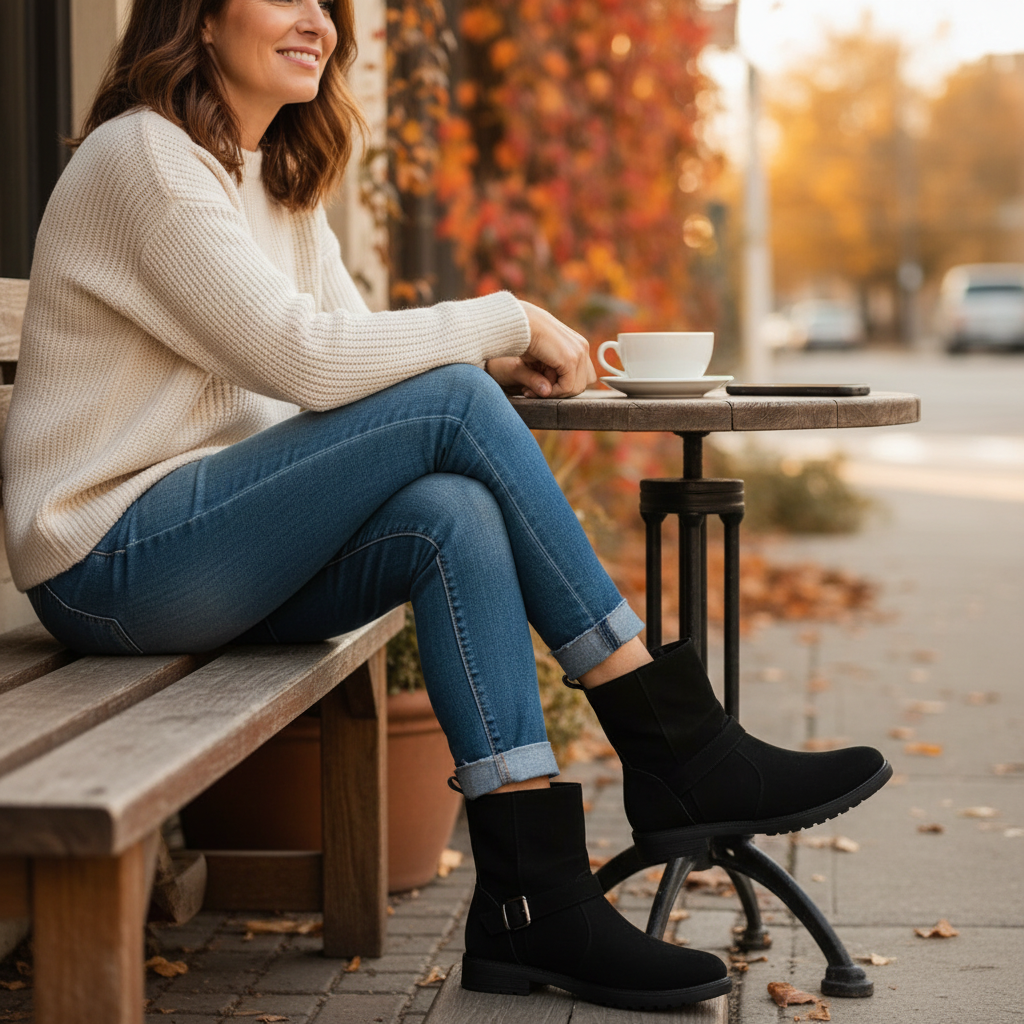Emily | Women's Pointed Toe Kitten Heel Ankle Boots