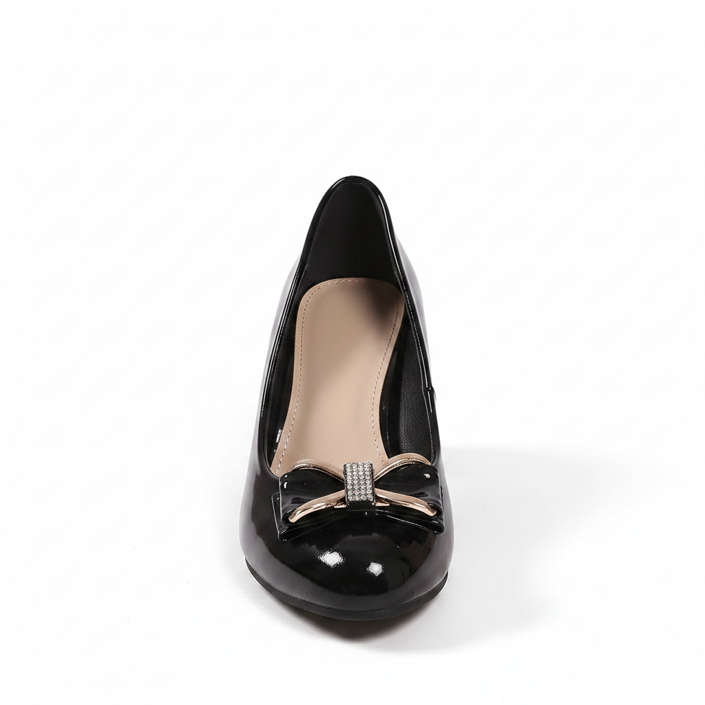 Evelyn | Women's Bow Detail Block Heel Pumps