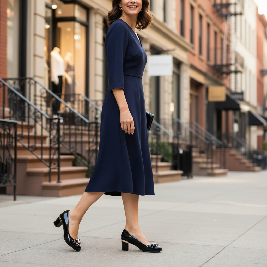 Evelyn | Women's Bow Detail Block Heel Pumps