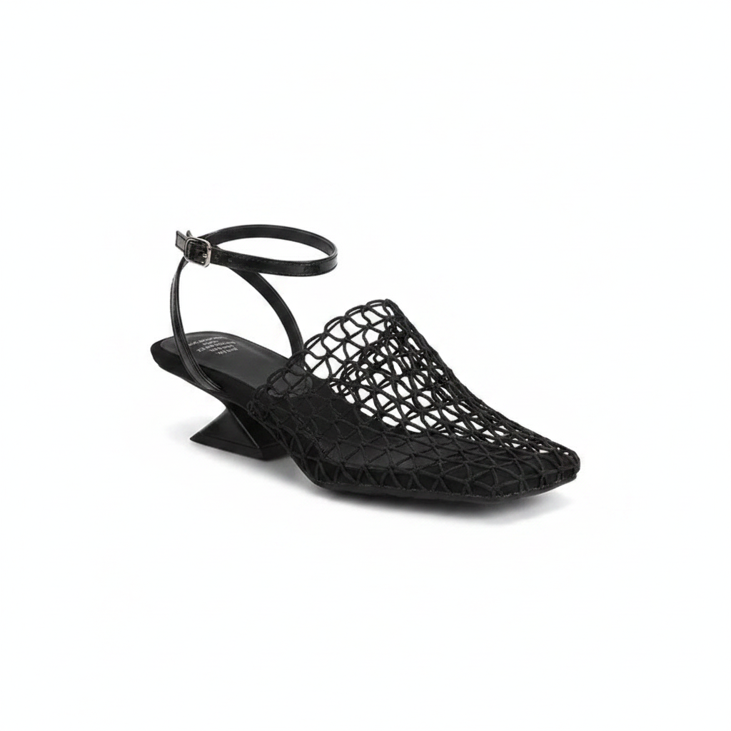 Fallon | Women's Mesh Weave Pointed Toe Block Heels