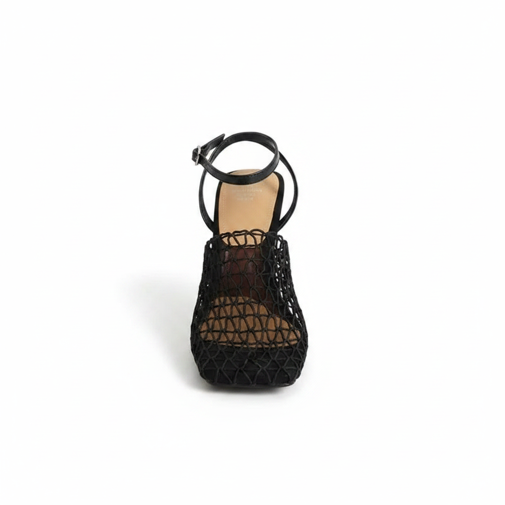 Fallon | Women's Mesh Weave Pointed Toe Block Heels