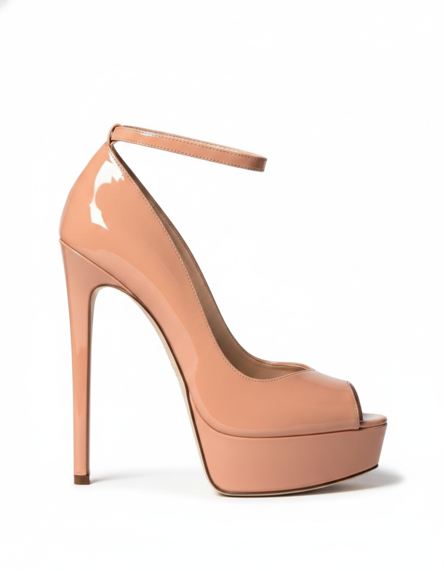Freya | Women's Patent Leather Platform Pumps in Red