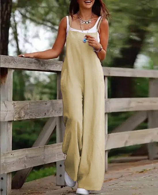 Harlow | Women's Wide Leg Bib Overall Jumpsuit