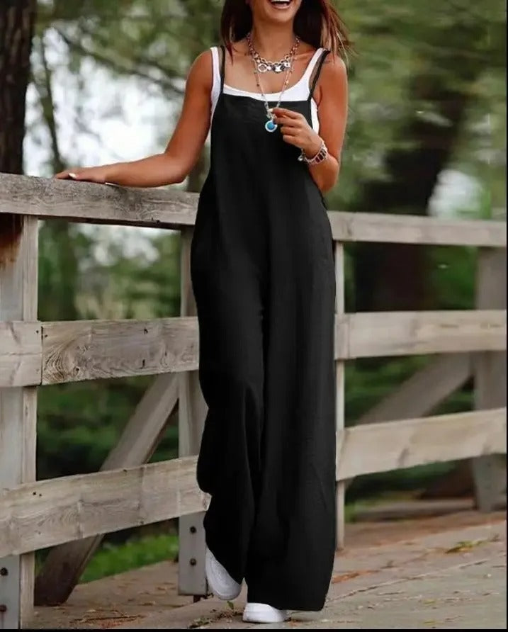 Harlow | Women's Wide Leg Bib Overall Jumpsuit