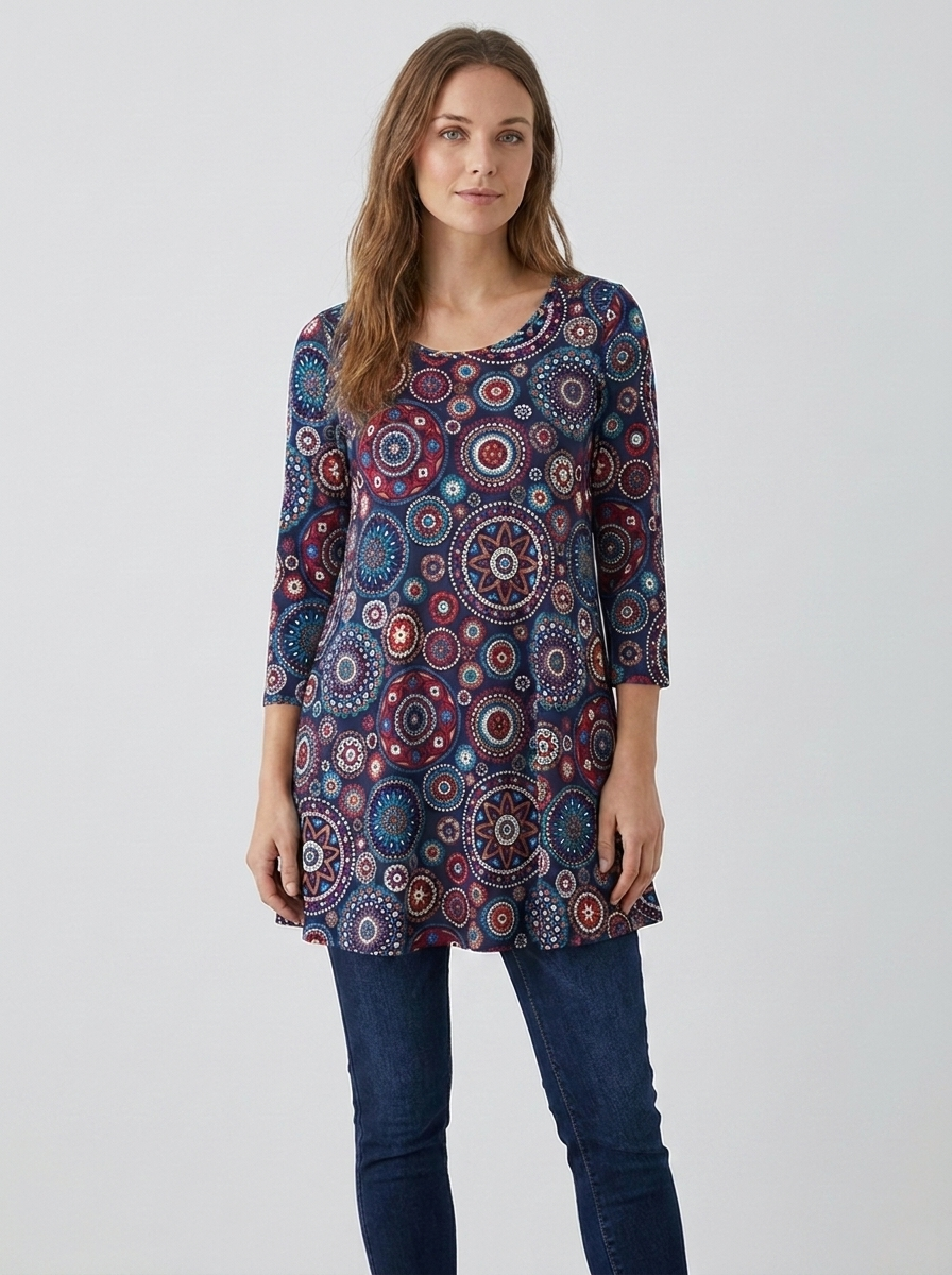 Mandala tunic in Midnight Mandala colorway
