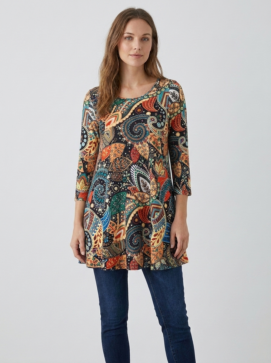 Mandala tunic in Fiesta Paisley colorway