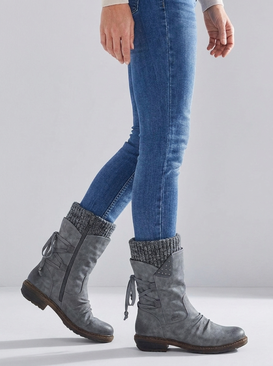 Sabine women's slouch mid-calf winter boots in gray