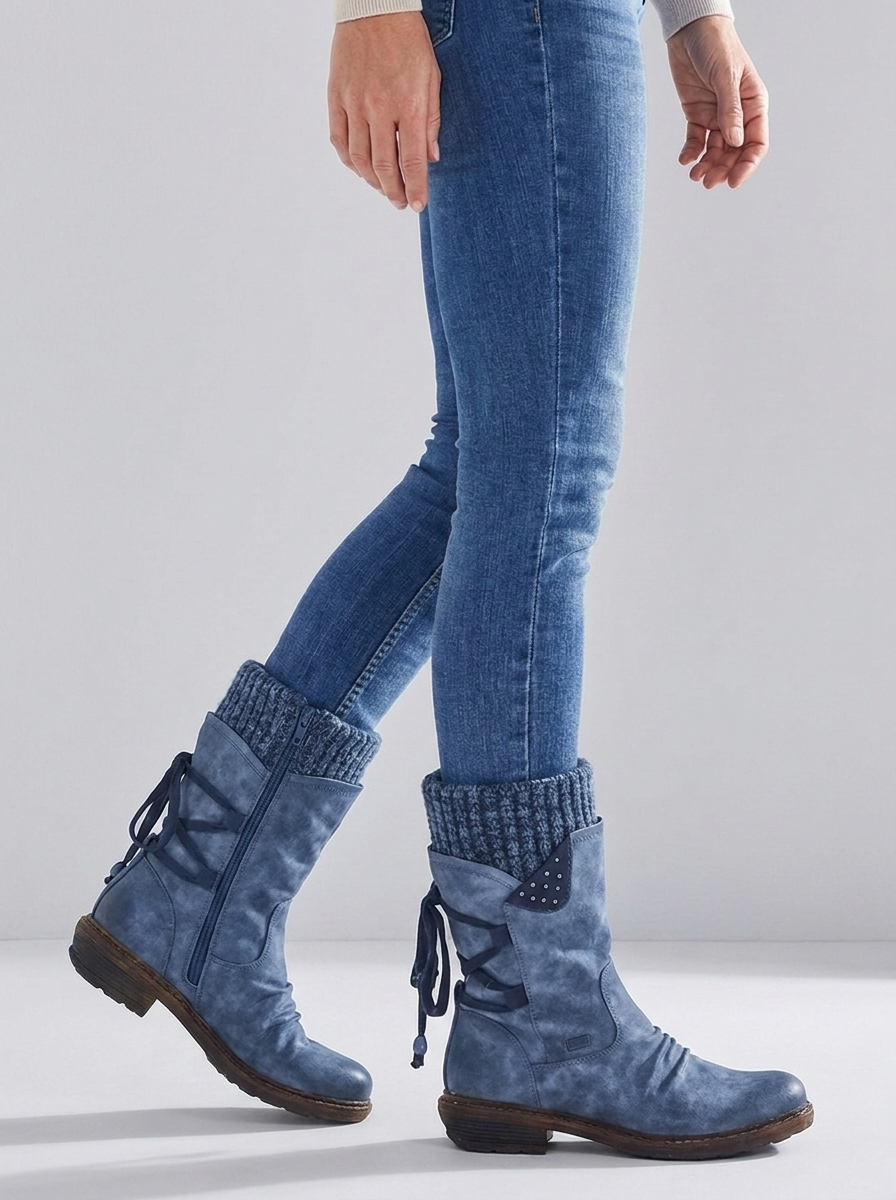 Sabine women's slouch mid-calf winter boots in blue