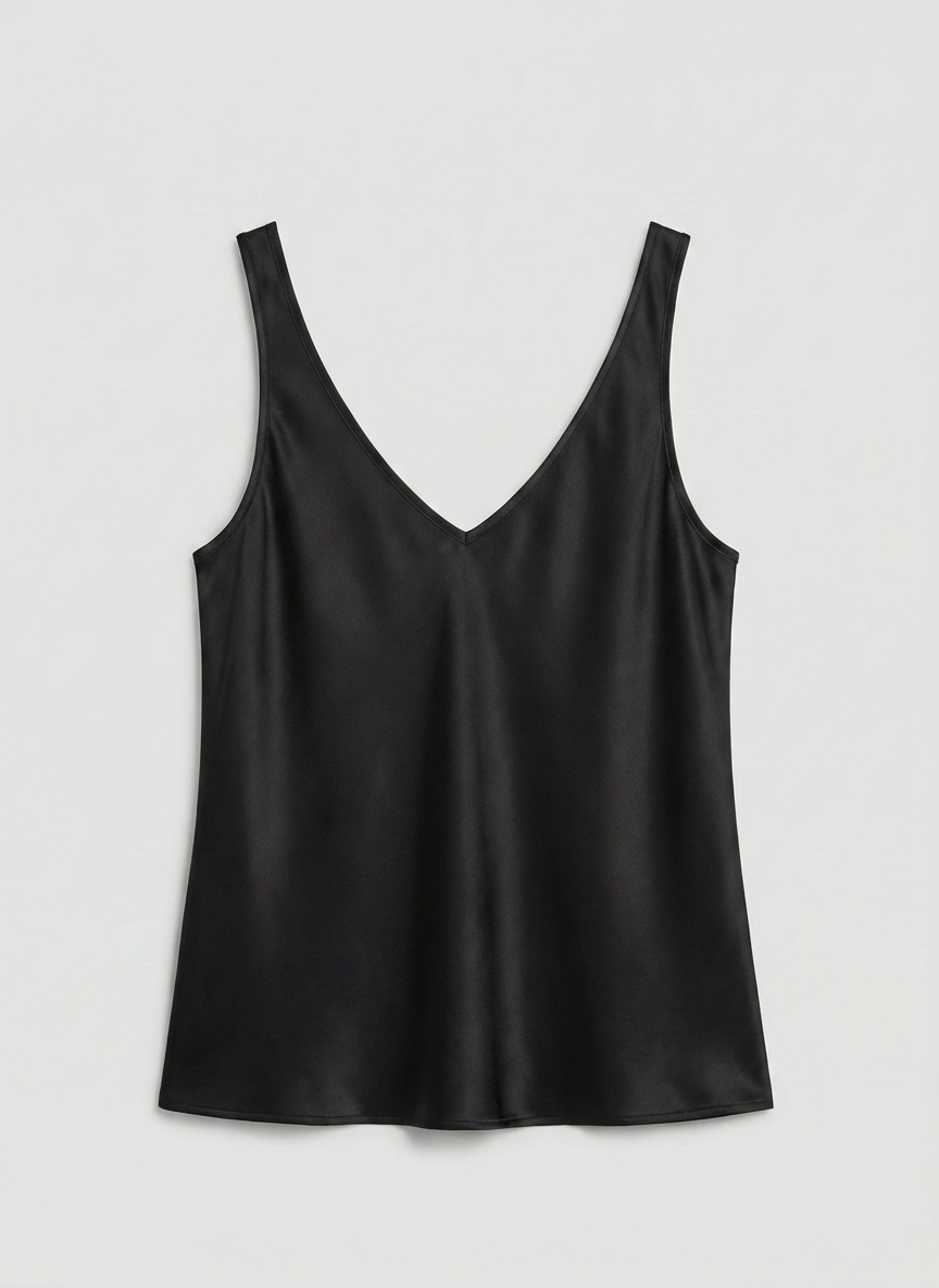 Freya | Women's Satin V-Neck Wide-Strap Camisole Top