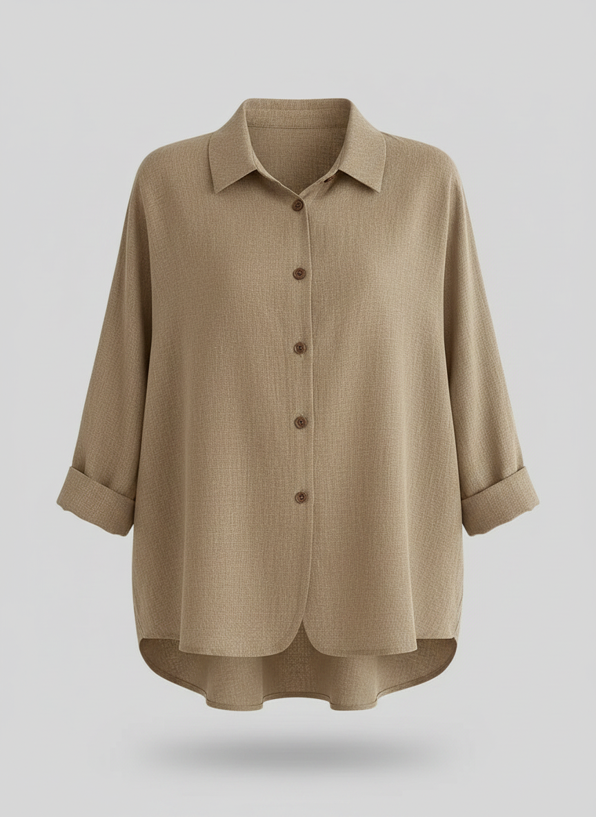 Ottilie shirt jacket in Khaki, front
