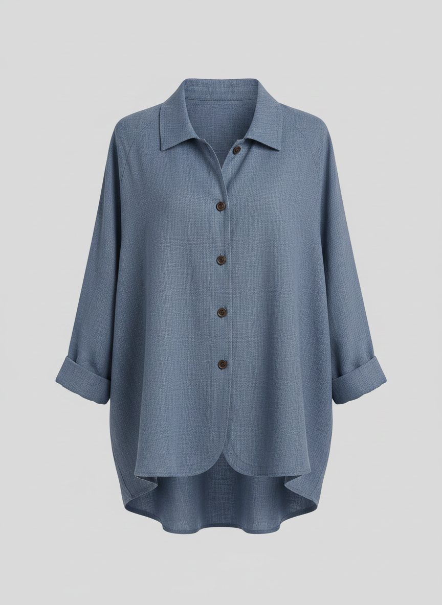 Ottilie shirt jacket in Blue, front