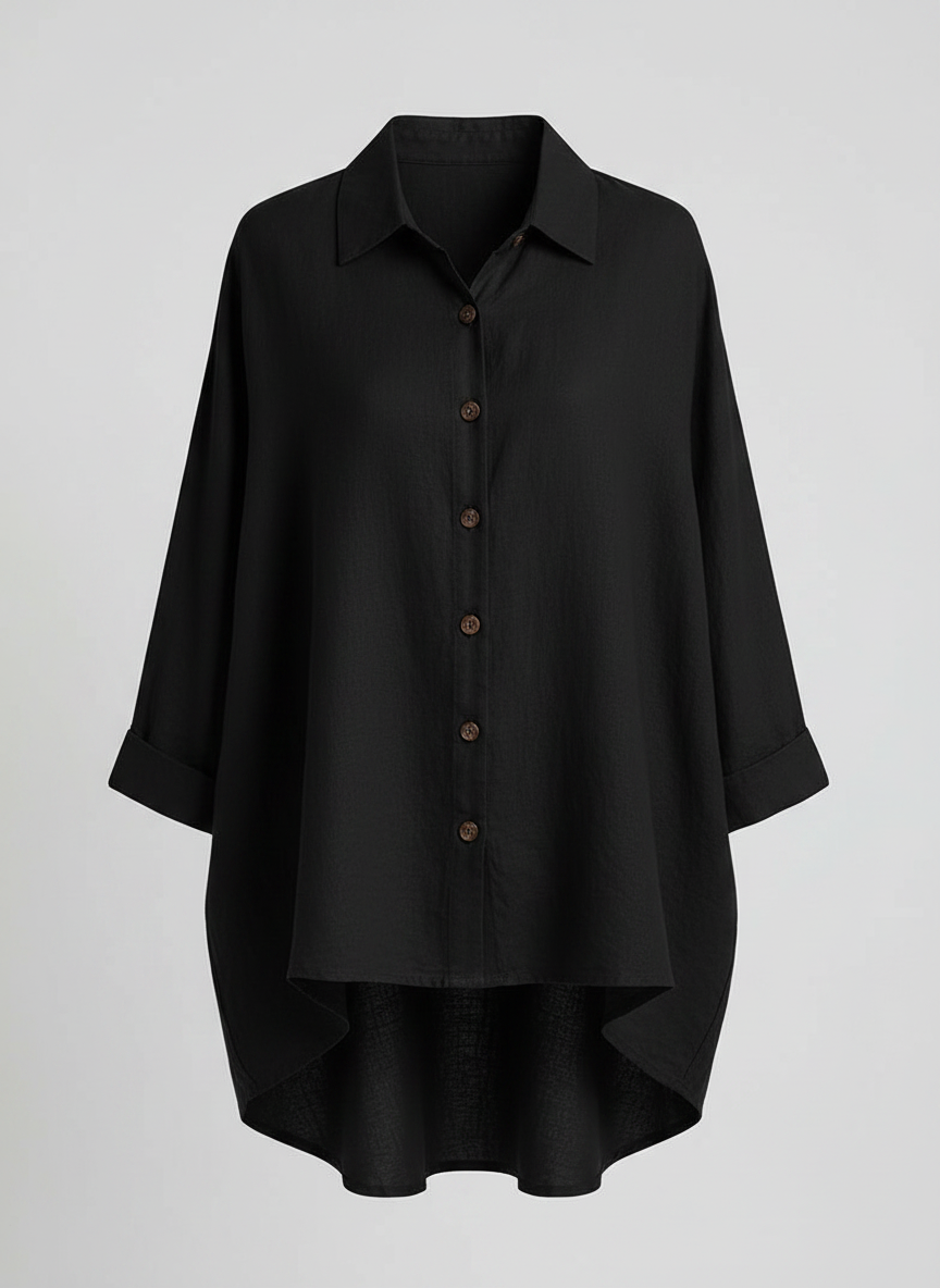 Ottilie shirt jacket in Black, front