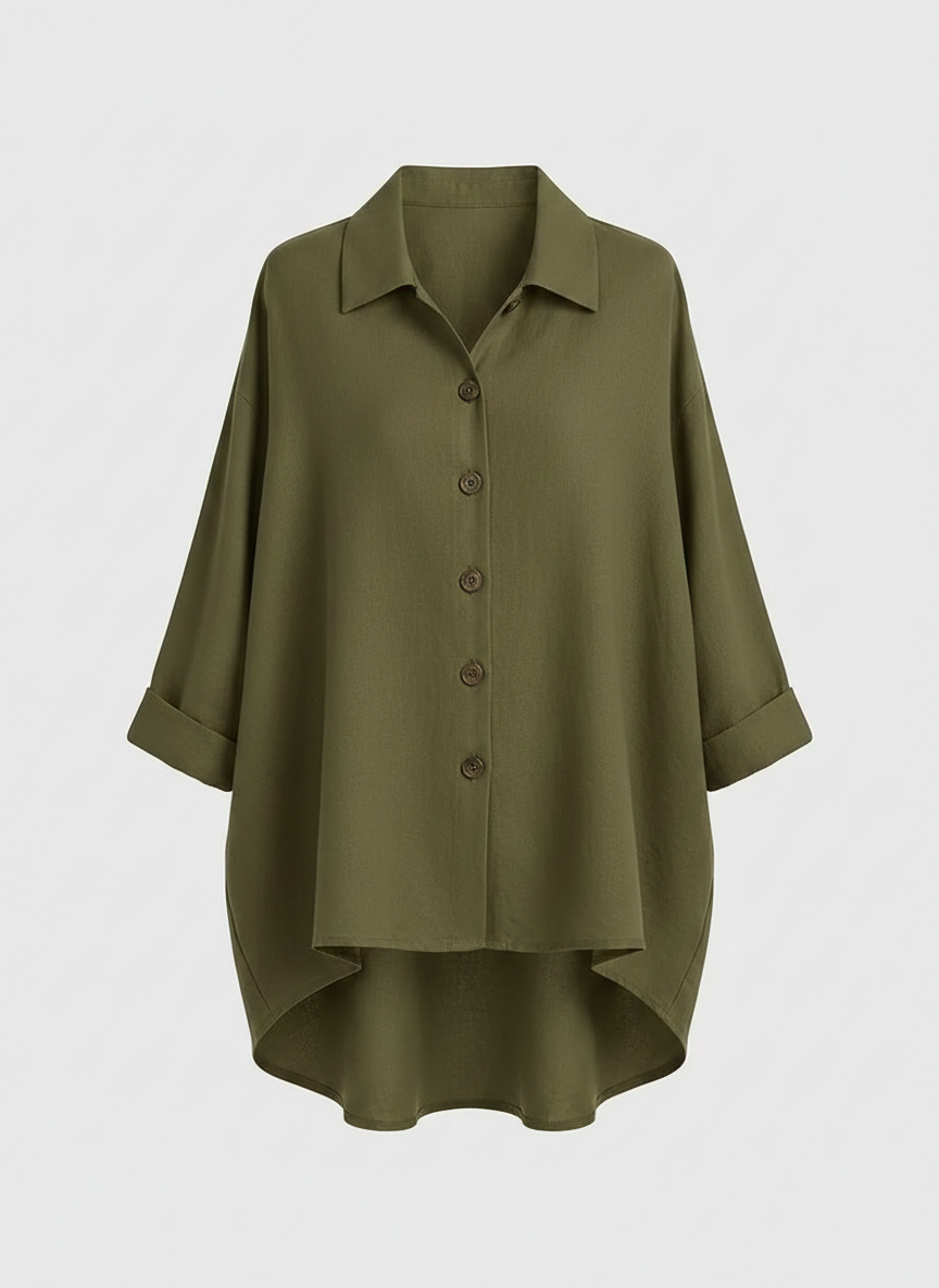 Ottilie shirt jacket in Dark Green, front