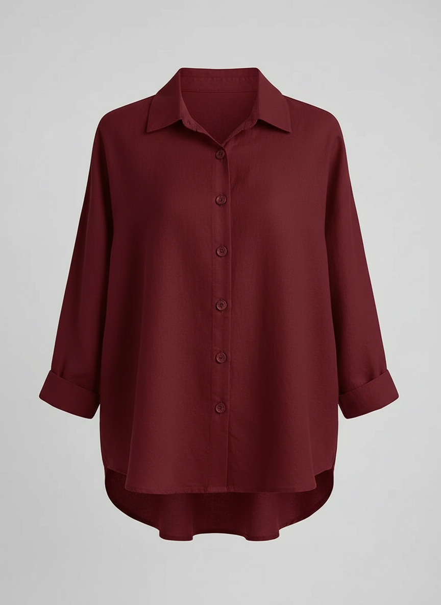Ottilie shirt jacket in Burgundy, front