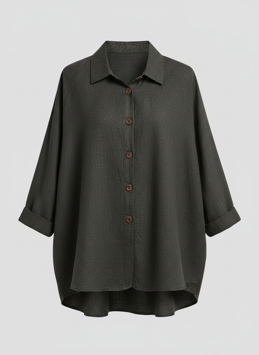 Ottilie shirt jacket in Dark Grey, front