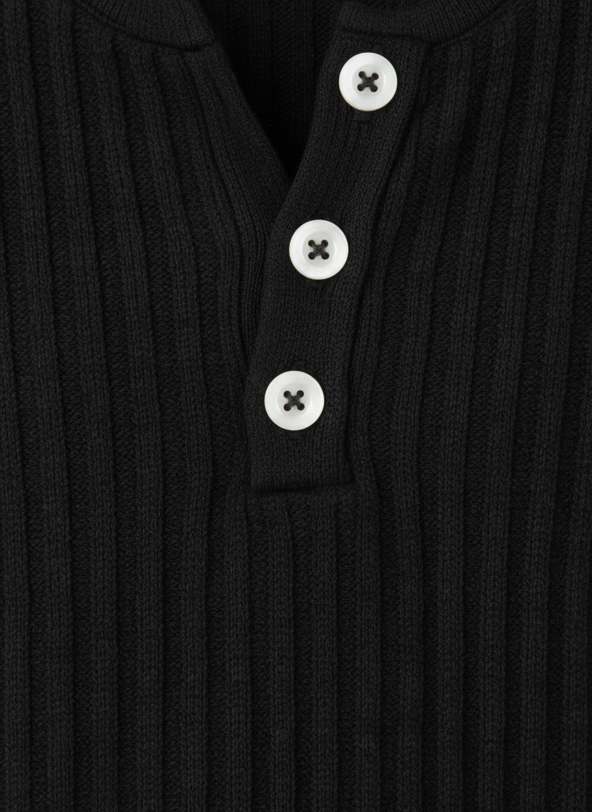 Elowen ribbed button-neck loungewear set - fabric detail