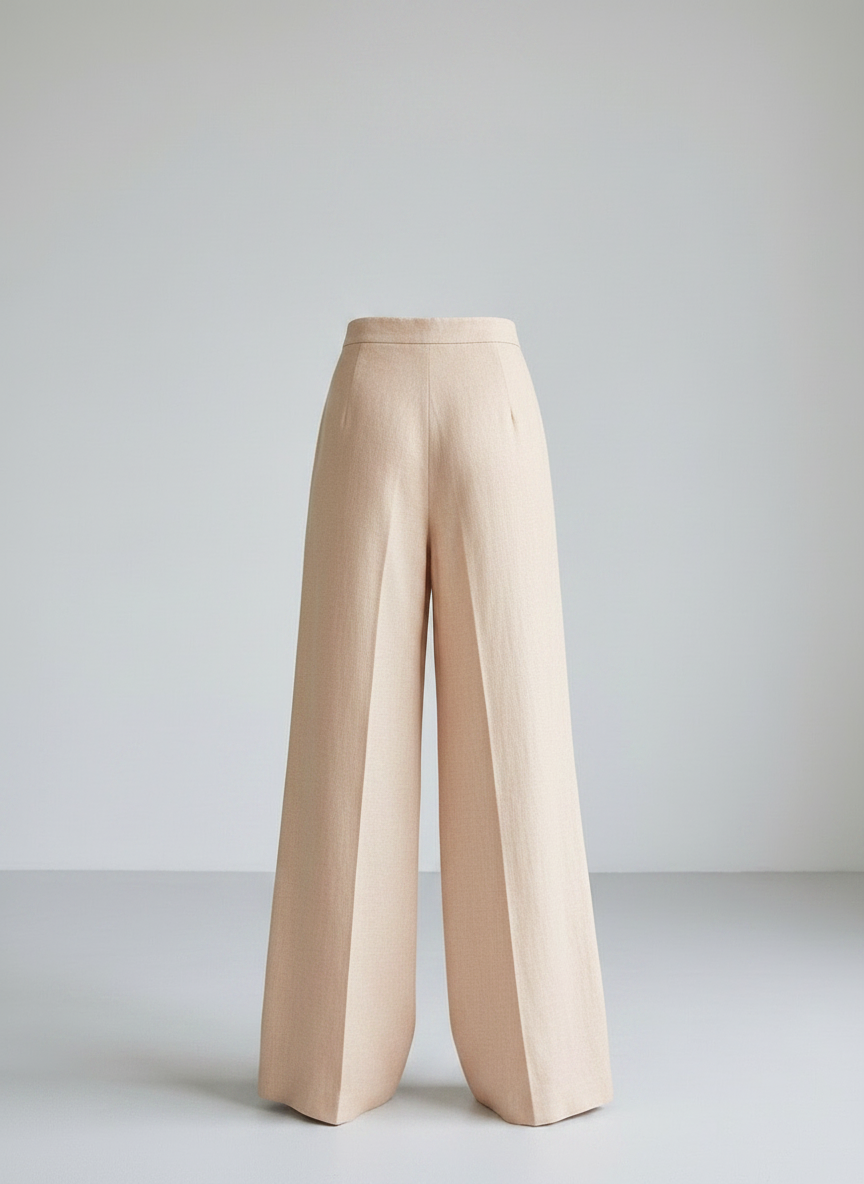 Aurelie apricot wide-leg trousers, back