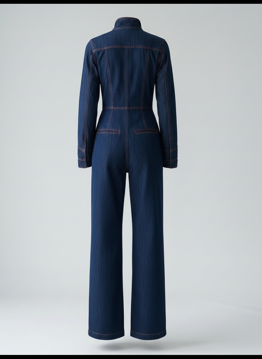 Marguerite denim jumpsuit, back