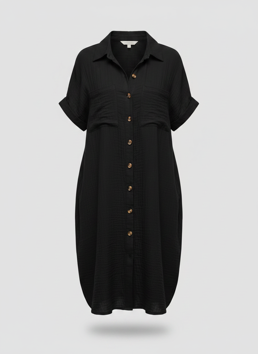 Juliette shirt dress in black