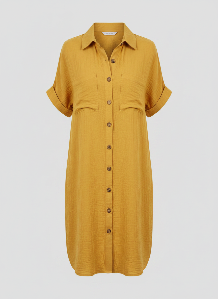 Juliette shirt dress in yellow