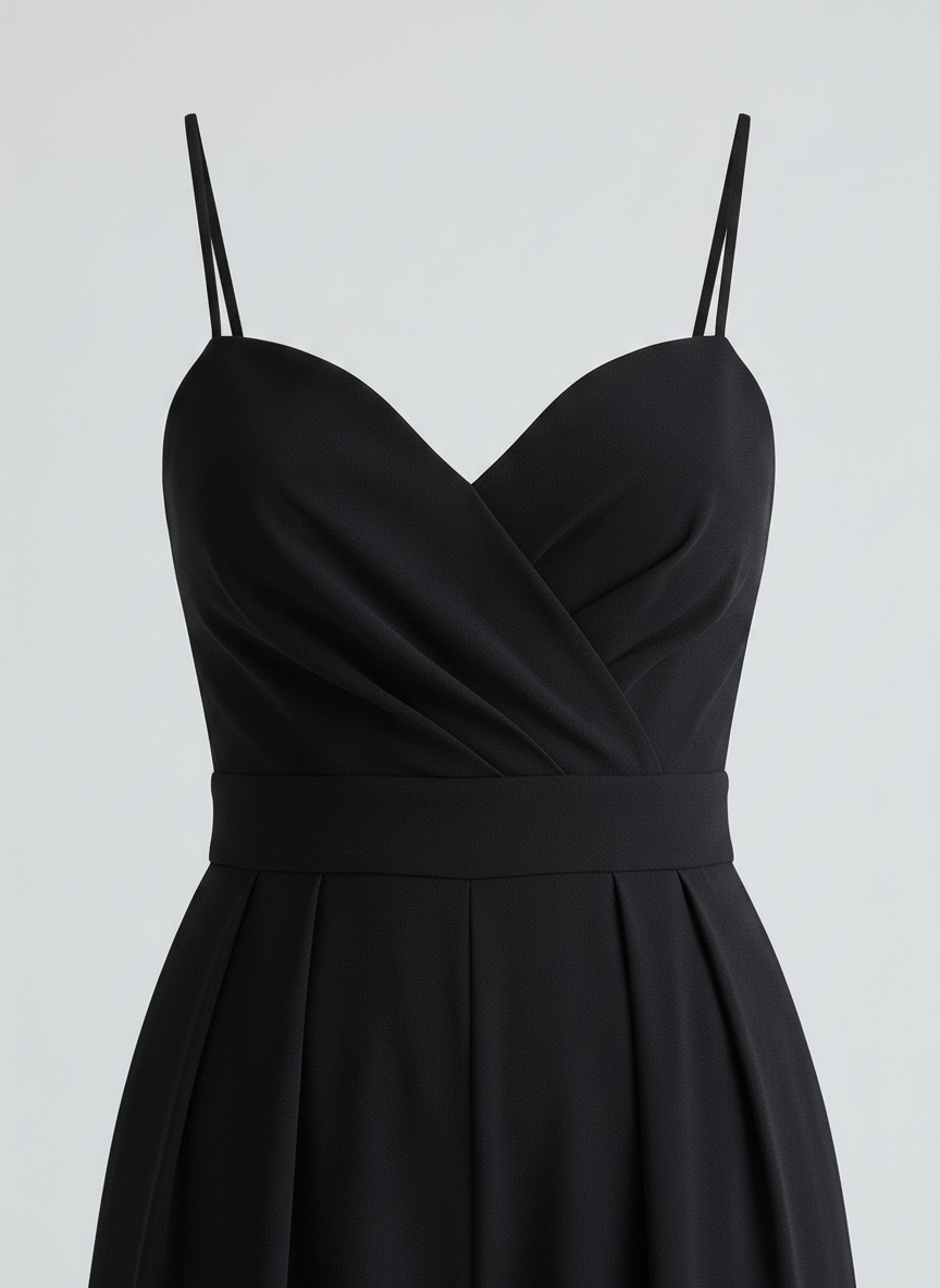 Rosanna black jumpsuit sweetheart bodice detail