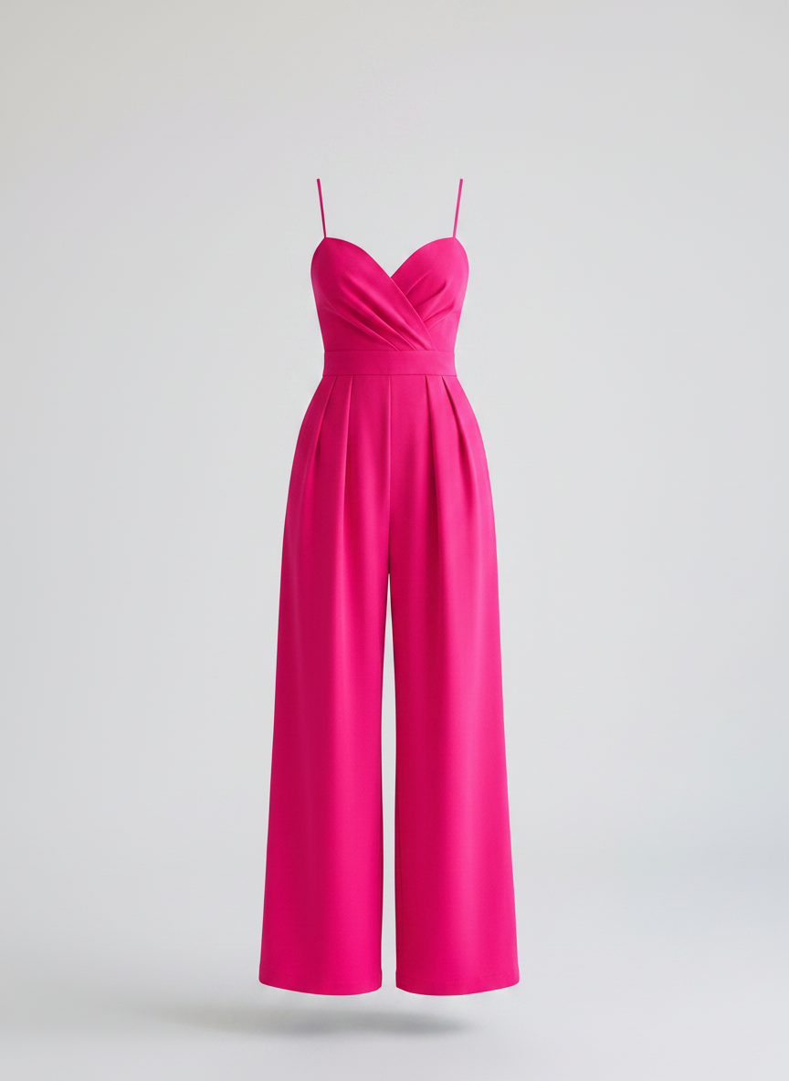 Rosanna pink wide-leg wrap jumpsuit