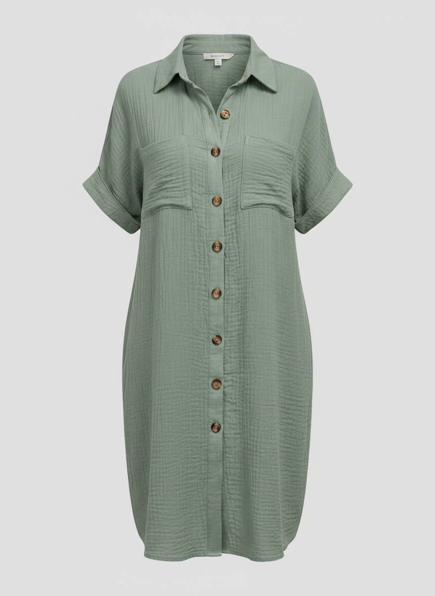 Juliette shirt dress in green