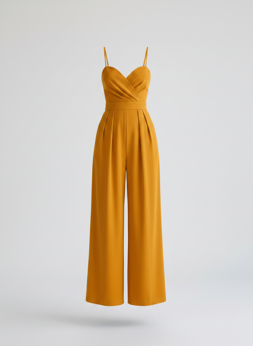 Rosanna yellow wide-leg wrap jumpsuit