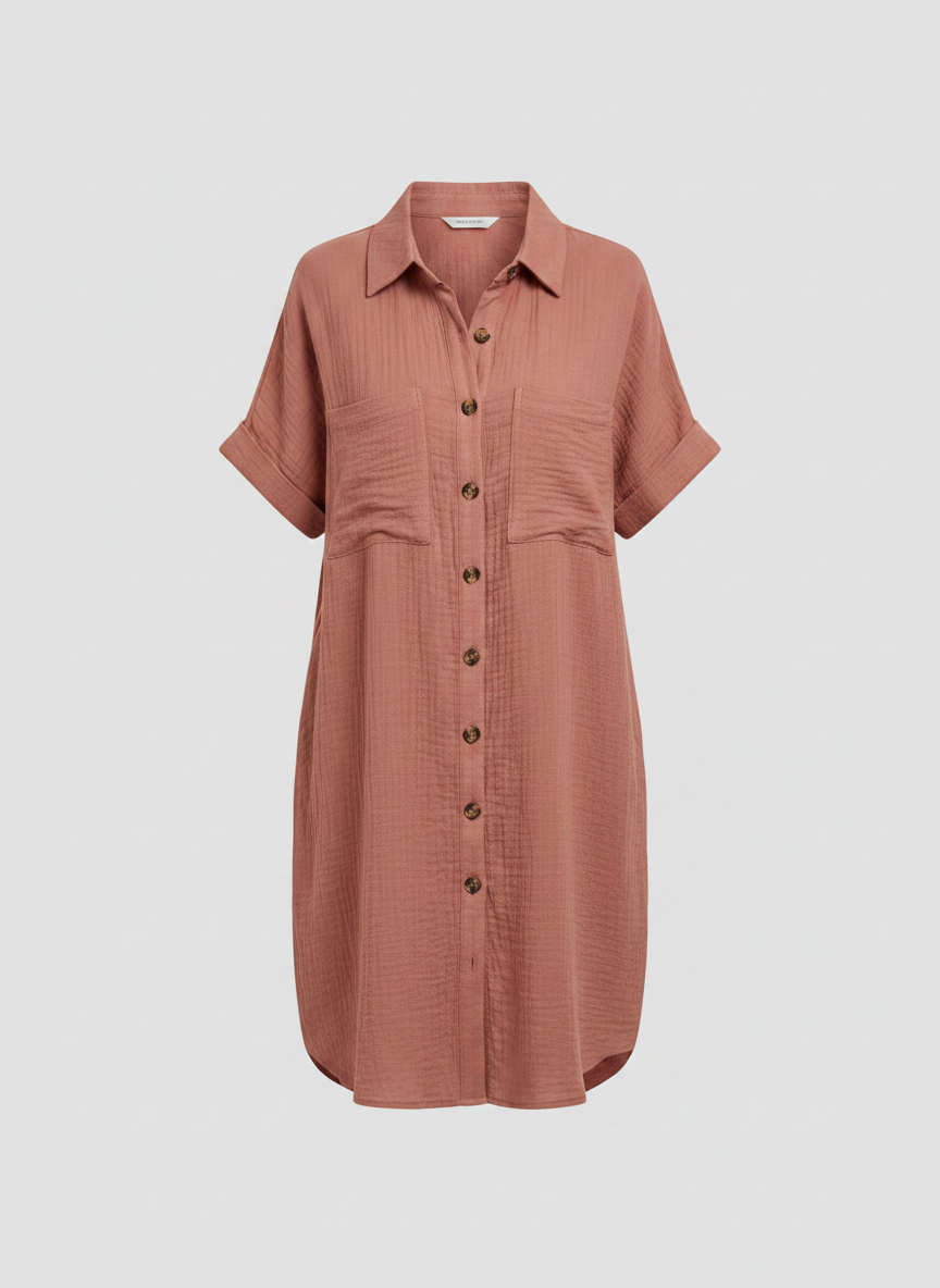 Juliette shirt dress in red