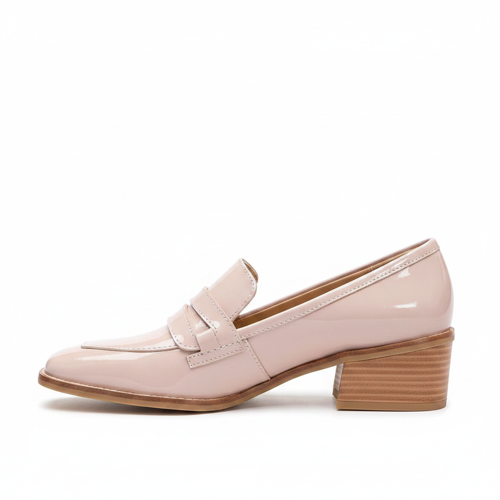 Lena | Women's Metallic Block Heel Moccasin Loafers