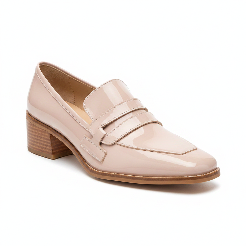 Lena | Women's Metallic Block Heel Moccasin Loafers