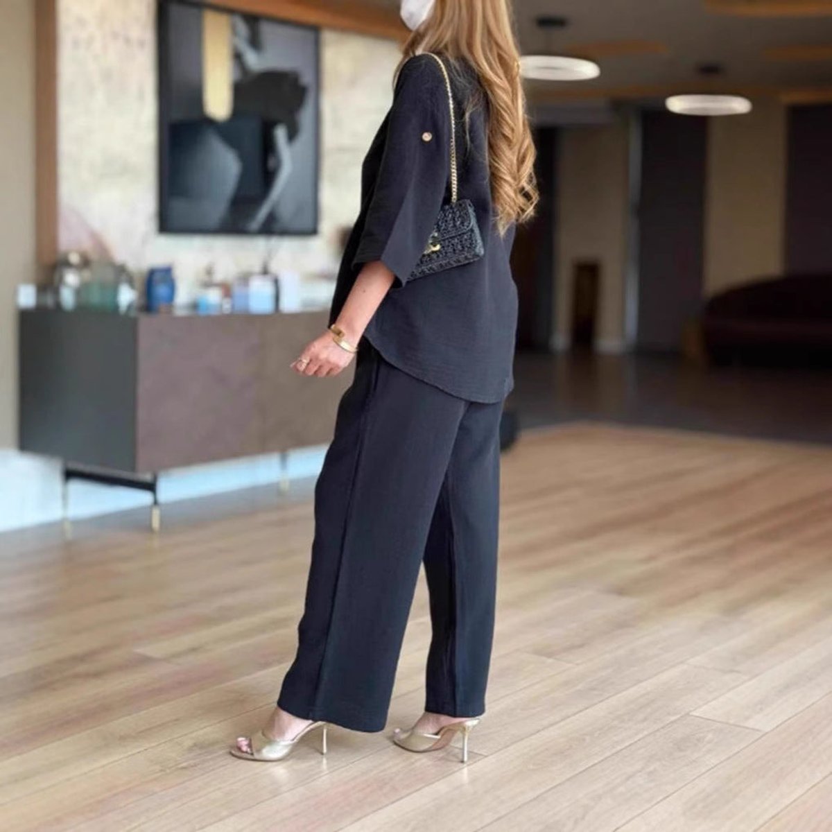 Linnea | Women's 3/4 Sleeve Tunic & Wide Leg Palazzo Pants Set