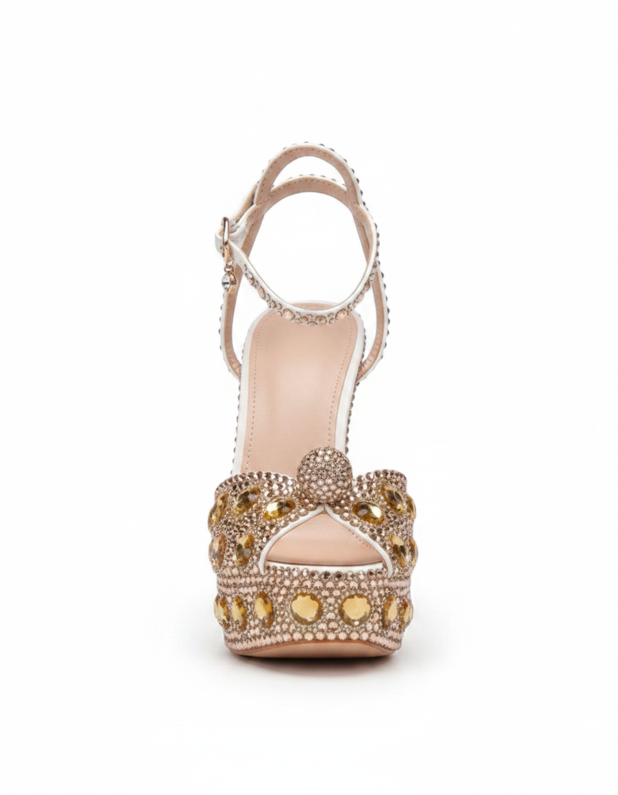 Liviana | Women's Satin Strap Pumps in White